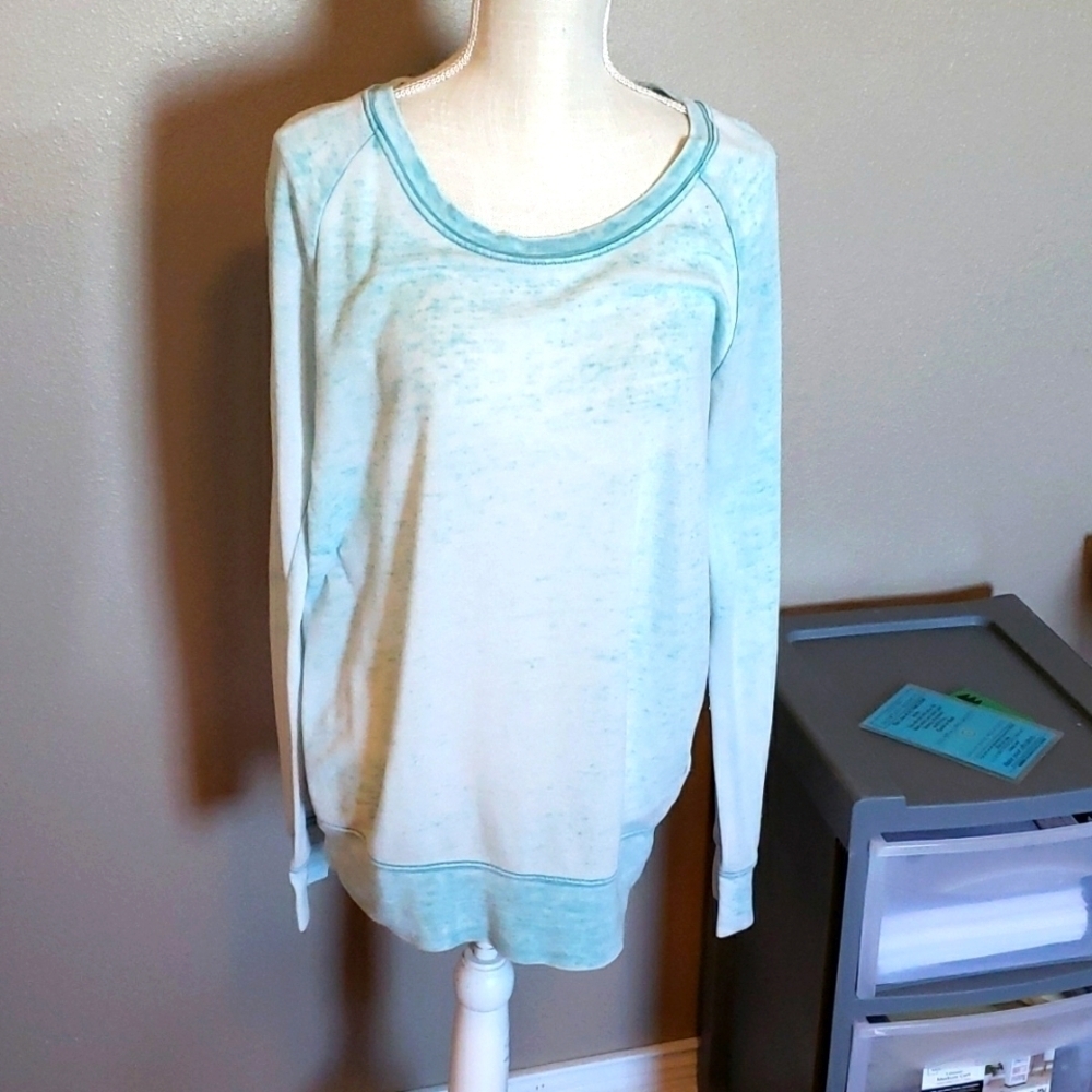 Maurice's burnout long sleeve baselayer Y2K Scoopneck Fleece Lined Slouchy top